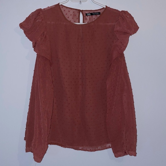 SALE‼️Zara Swiss dot blouse - Picture 2 of 6